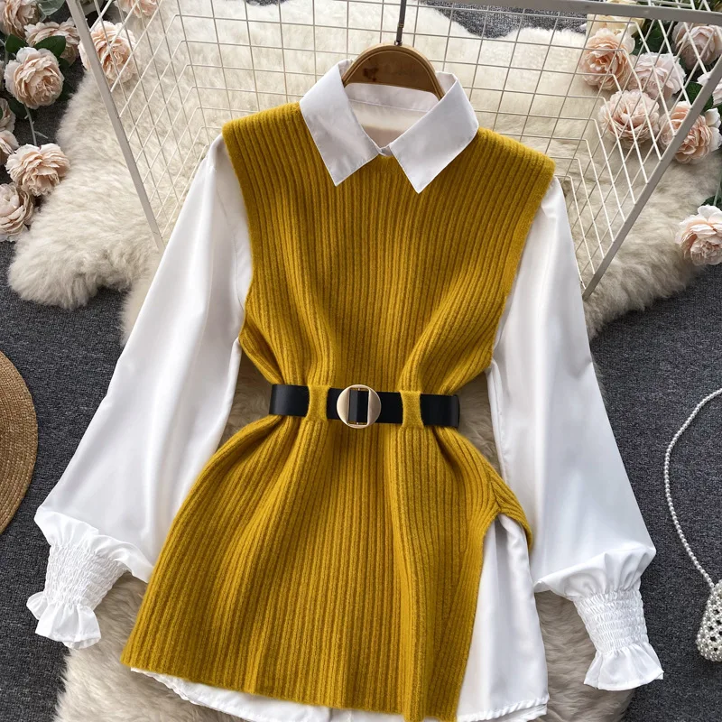 Street Fashion Vest - Moda malha colete e camisas femininas