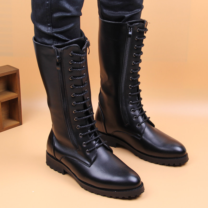 Street Fashion Dress - Botas masculinas de luxo, moda outono/inverno,