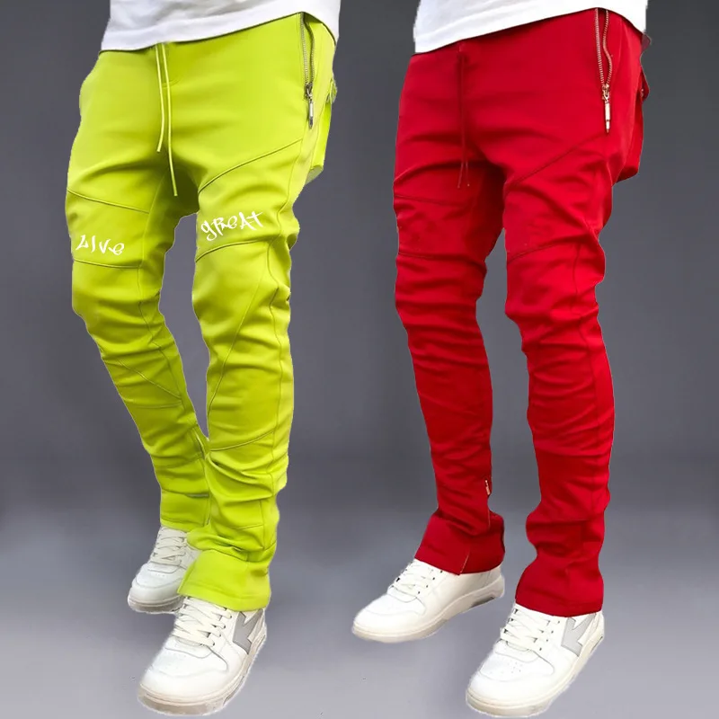 Street Fashion Brand - Calças esportivas masculinas coreano outono agrupado