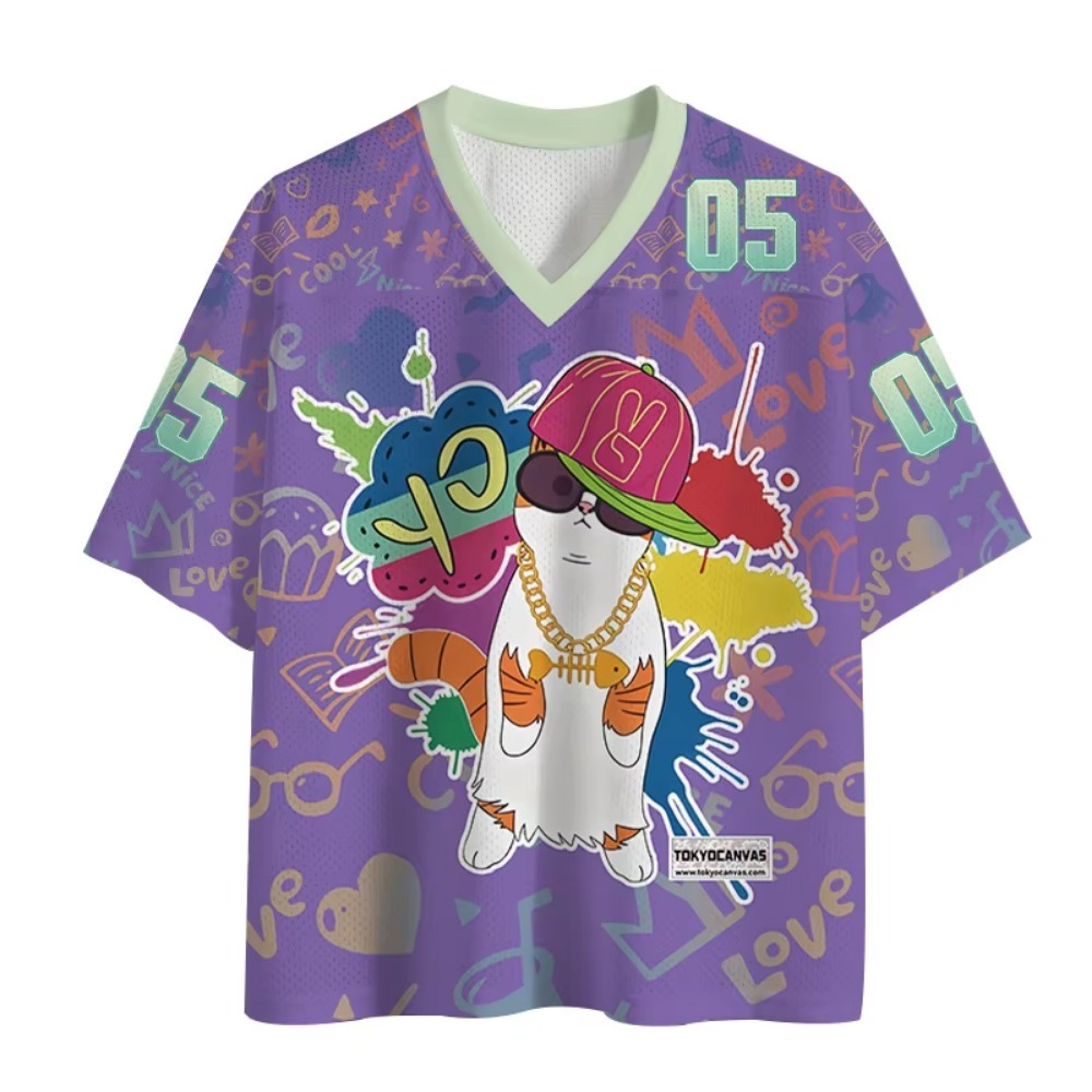 Street Fashion Graffiti - Camiseta masculina com decote em V,