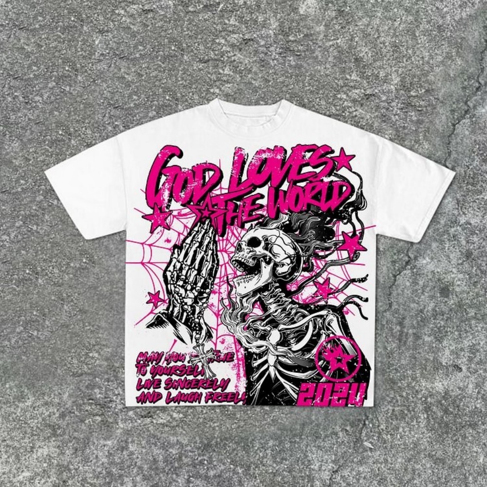 Street Fashion Graffiti - Moda nova masculina personalizada crânio graffiti
