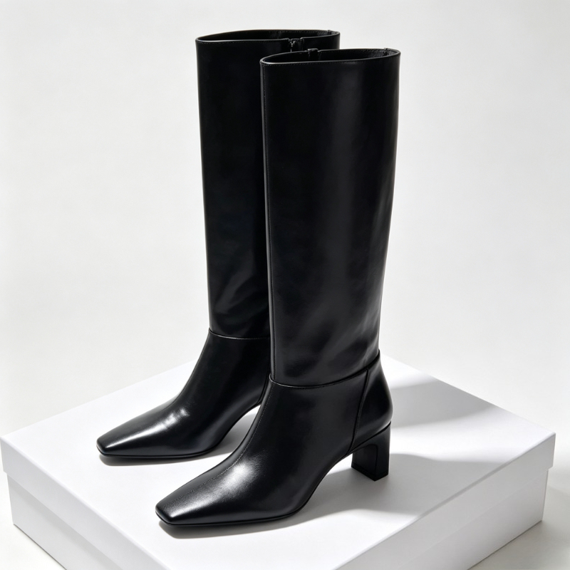 Street Fashion Brand - Botas Femininas de Couro com Salto