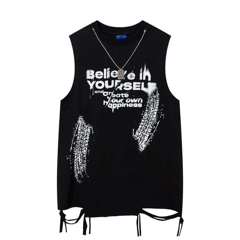Street Fashion Graffiti - Camisetas sem mangas masculinas com estampa