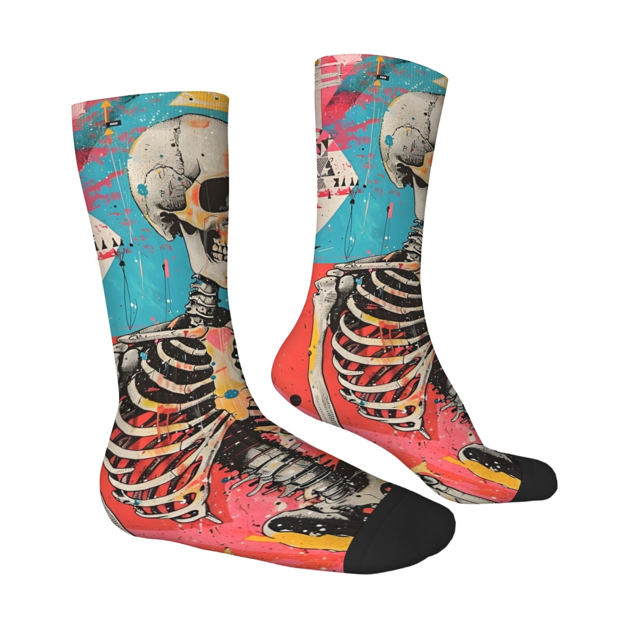 Meias Masculinas de Caveira Po - Street Fashion Graffiti avaliação e preço