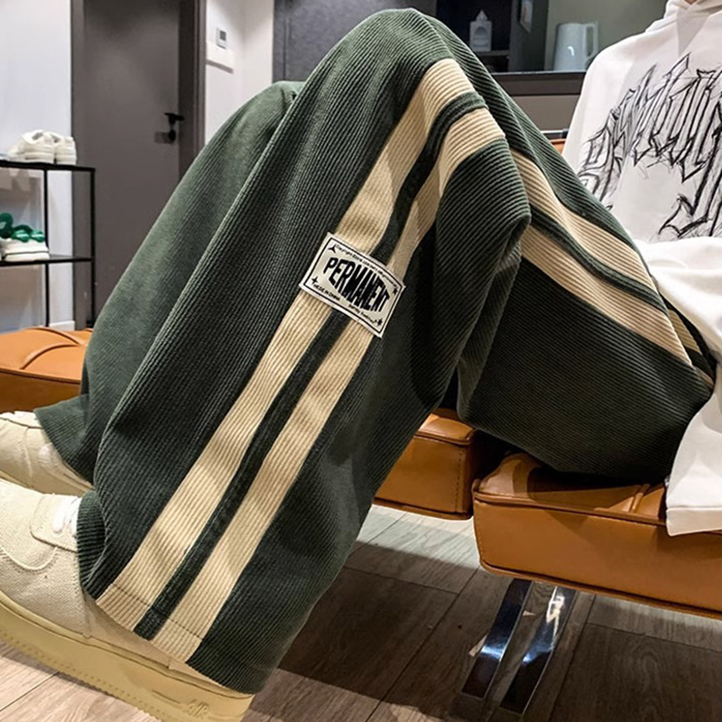 Calças masculinas de veludo de - Street Fashion Couple avaliação e preço
