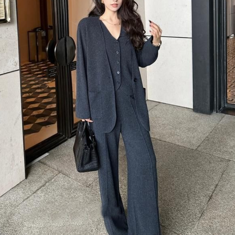 Cardigan de malha colete calça - Street Fashion Vest avaliação e preço
