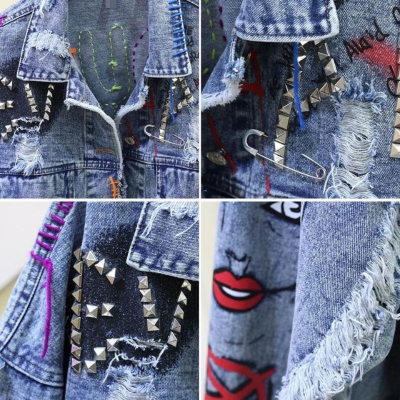 Moda graffiti casual denim jaq - Street Fashion Graffiti avaliação e preço