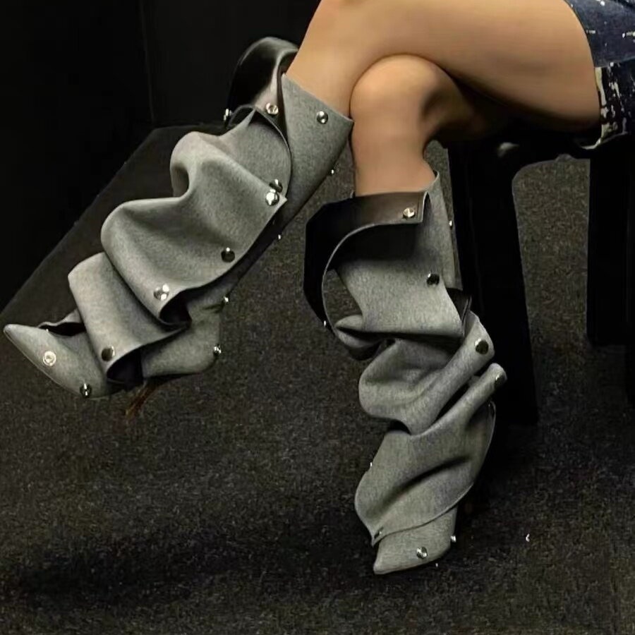 Botas de cano alto até o joelh - Street Fashion Denim avaliação e preço