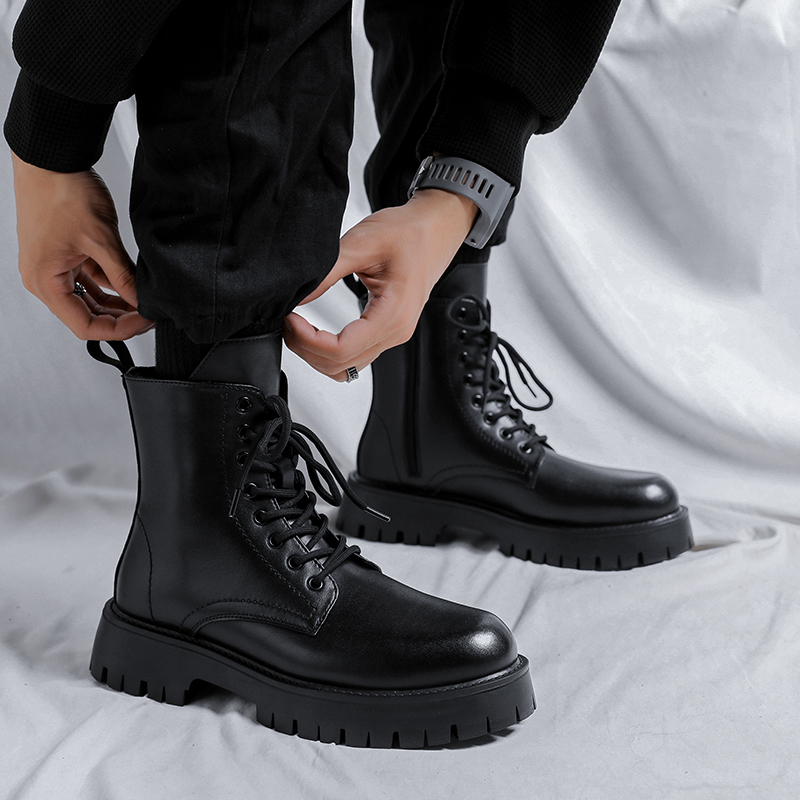 Botas de Couro Genuíno de Luxo - Street Fashion Brand avaliação e preço