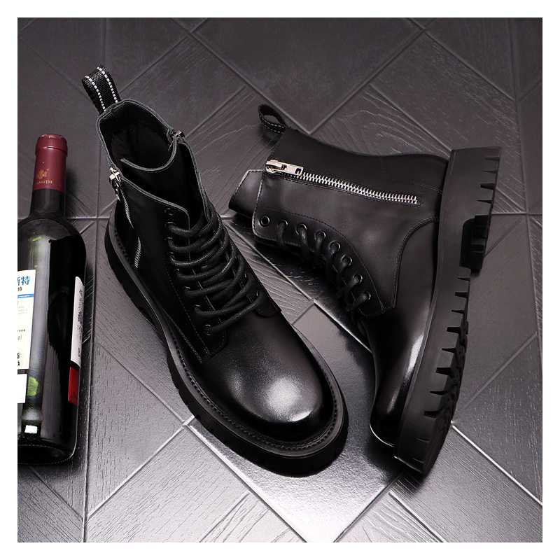 Botas de Couro Genuíno de Luxo - Street Fashion Brand avaliação e preço